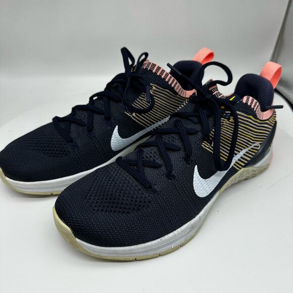 Nike Metcon DSX Flyknit 2 Shoes Women's 9.5 Sneakers Navy Blue/Pink 924595-404 - Picture 4 of 13